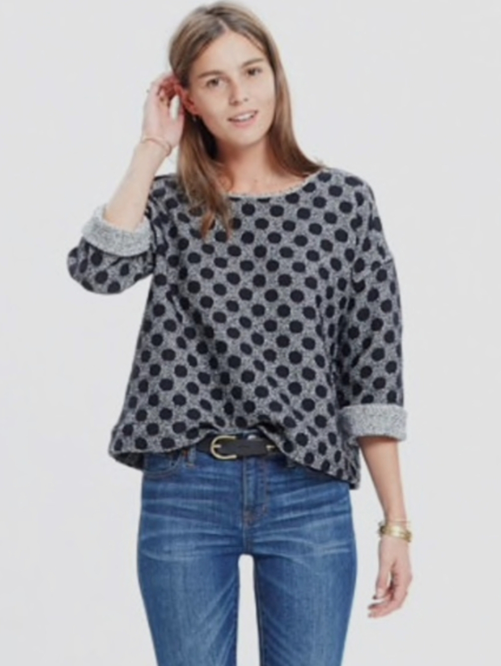 NWT Madewell Maude Reversible Polka Dot Top XS